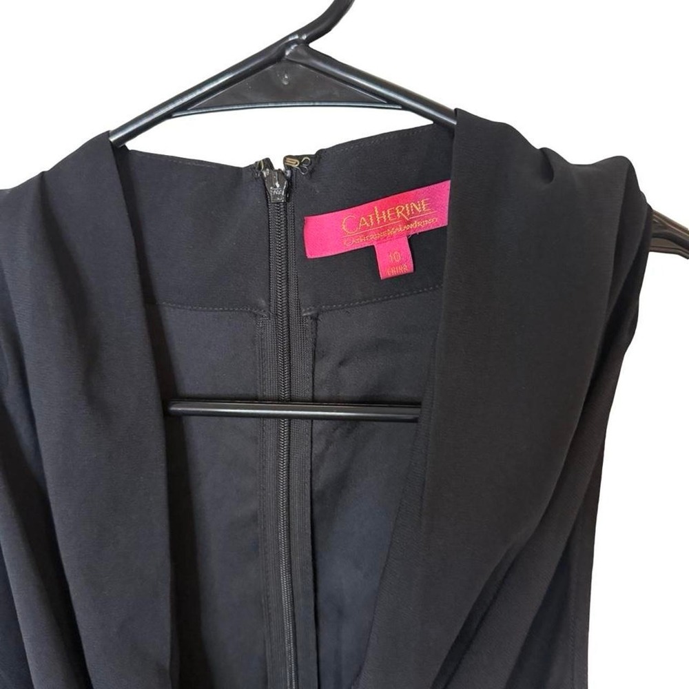 Catherine Catherine Malandrino Black Sleeveless Surplice‎ Belted Romper Size 10 - Picture 2 of 3